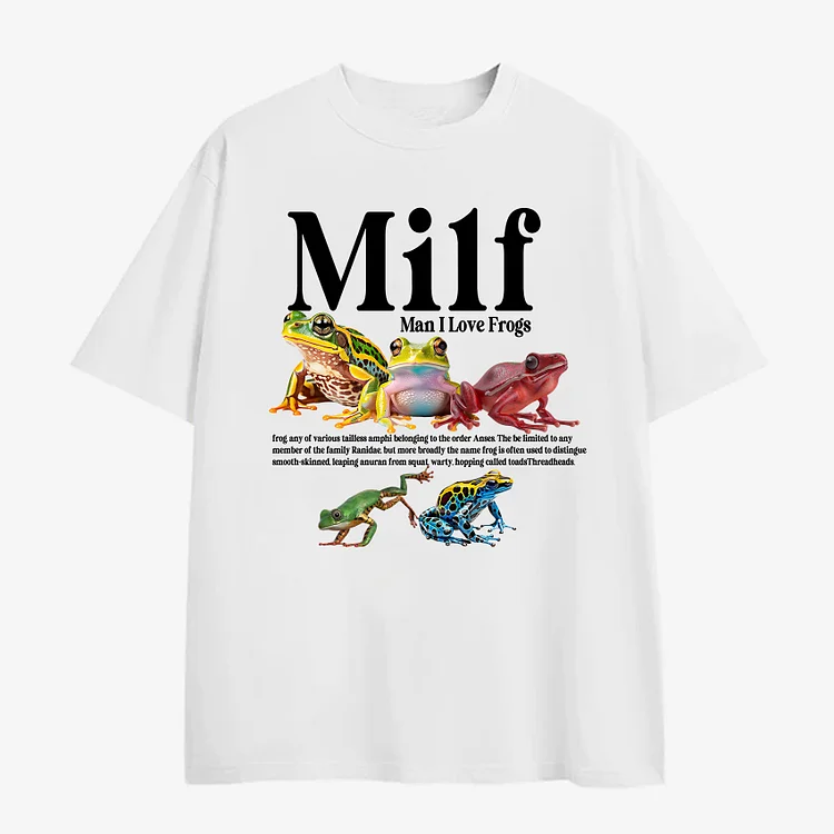 Casual Men's Milf Graphics Printed Cotton Short Sleeve T-Shirt