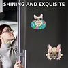 4PCS 2D/Flat Acrylic DIY Diamond Art Fridge Magnet Kit French Bulldog Design DIY Art Fridge Magnet Refrigerator Sticker Magnetic Diamond Art Decor Refrigerator Mailbox Home Decoration DIY Crafts
