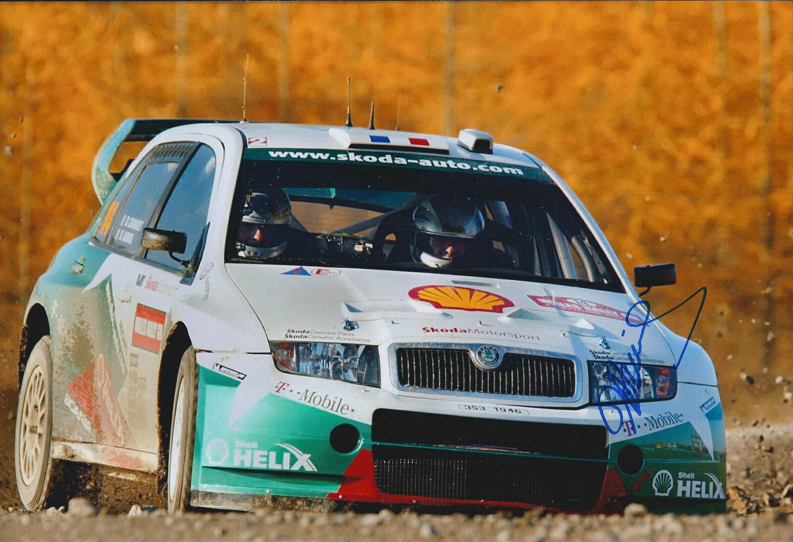 Didier AURIOL SIGNED AUTOGRAPH SKODA Photo Poster painting AFTAL COA World Rally Championship