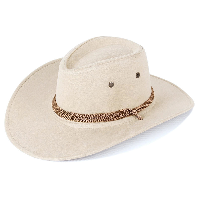 Western Denim Hat Men’s Double-sided Suede Large Brim Sun Hat Women’s Riding Hat Grassland United States