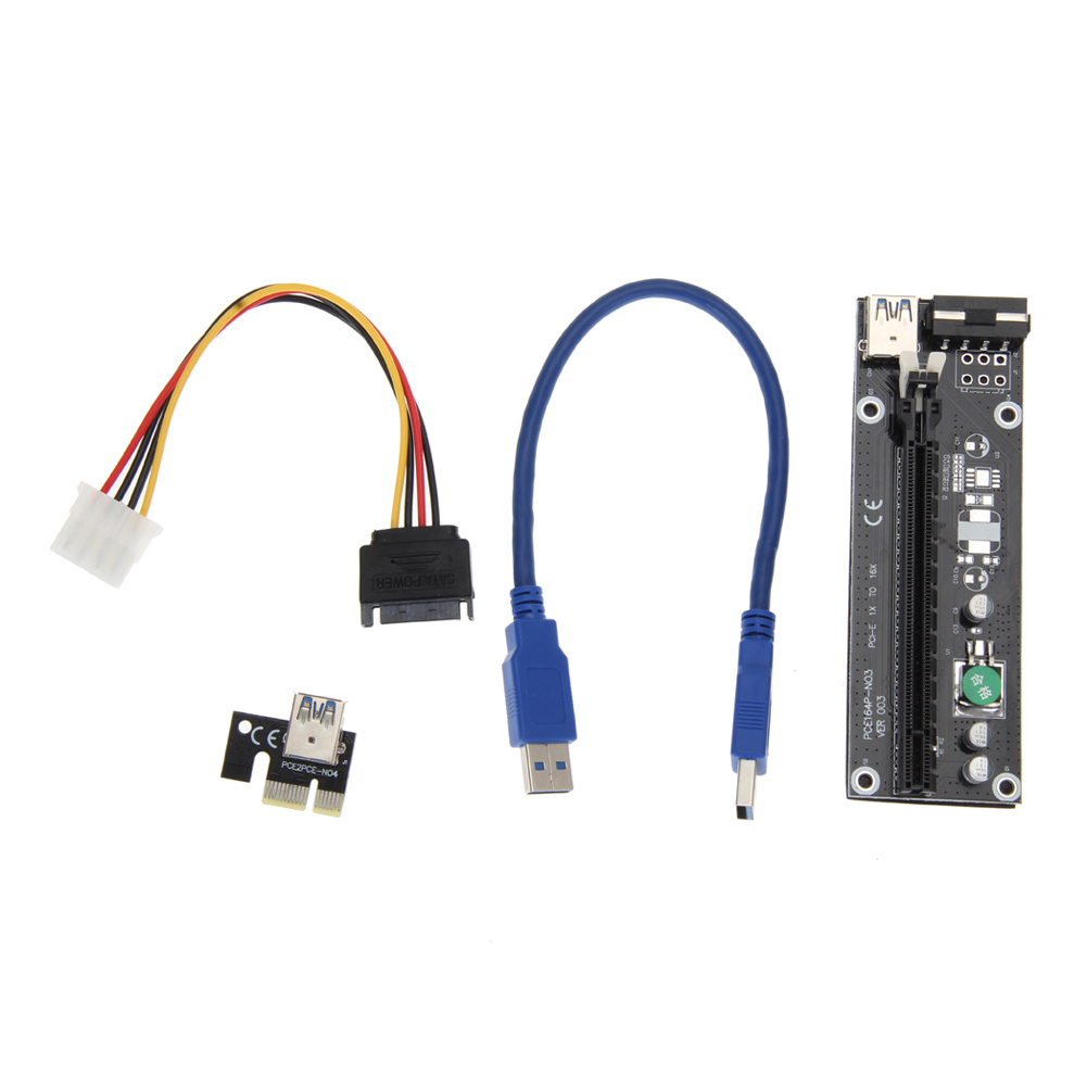 

PCI-E Riser Card USB 3.0 Cable PCI Express 1X to 16X Extender for GPU Miner, 501 Original