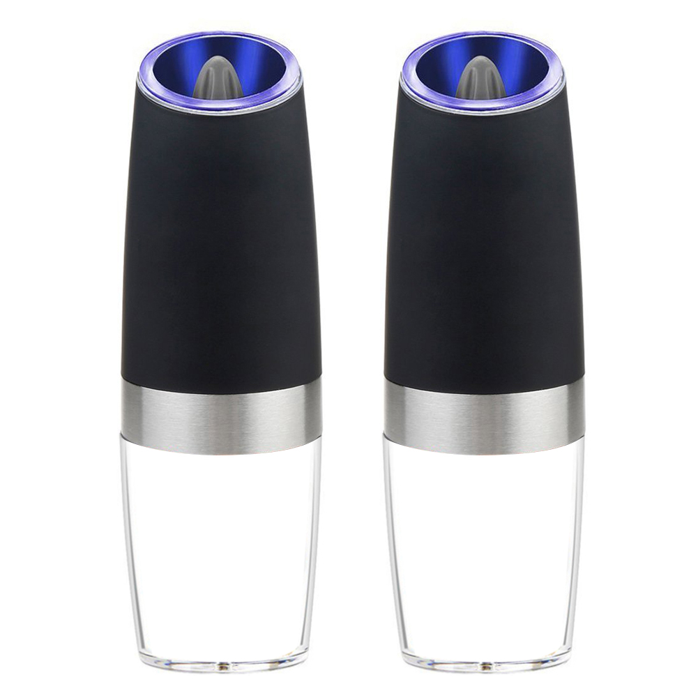 

2pcs Electric Automatic Mill Pepper Salt Grinder LED Light Spice Grain Mill, 501 Original