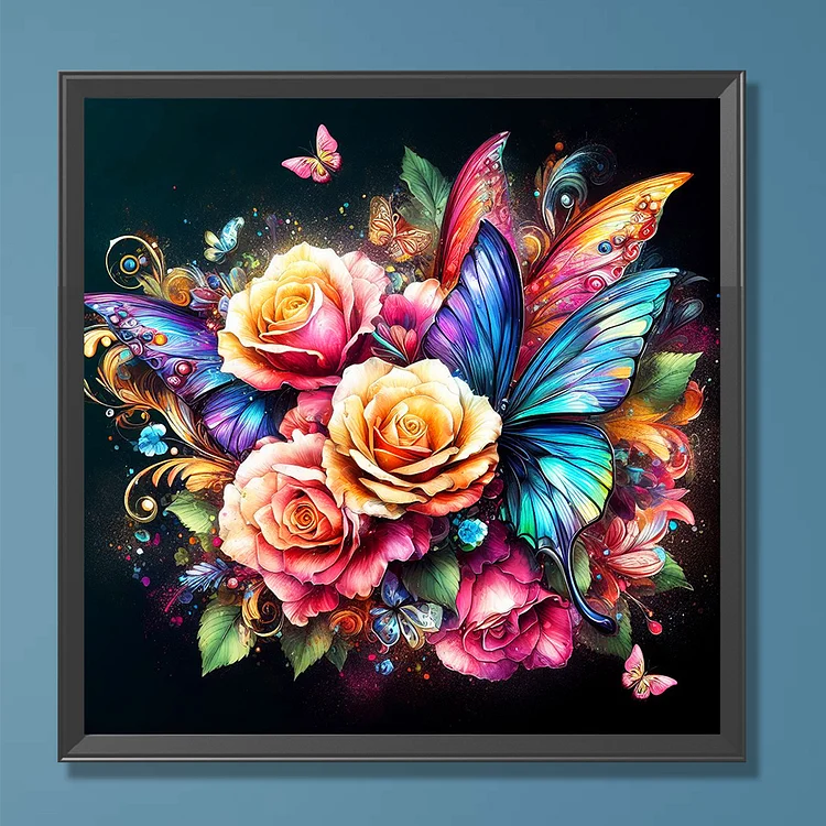 Flower Butterfly Flower 5D Diamond Painting -  – Five Diamond  Painting