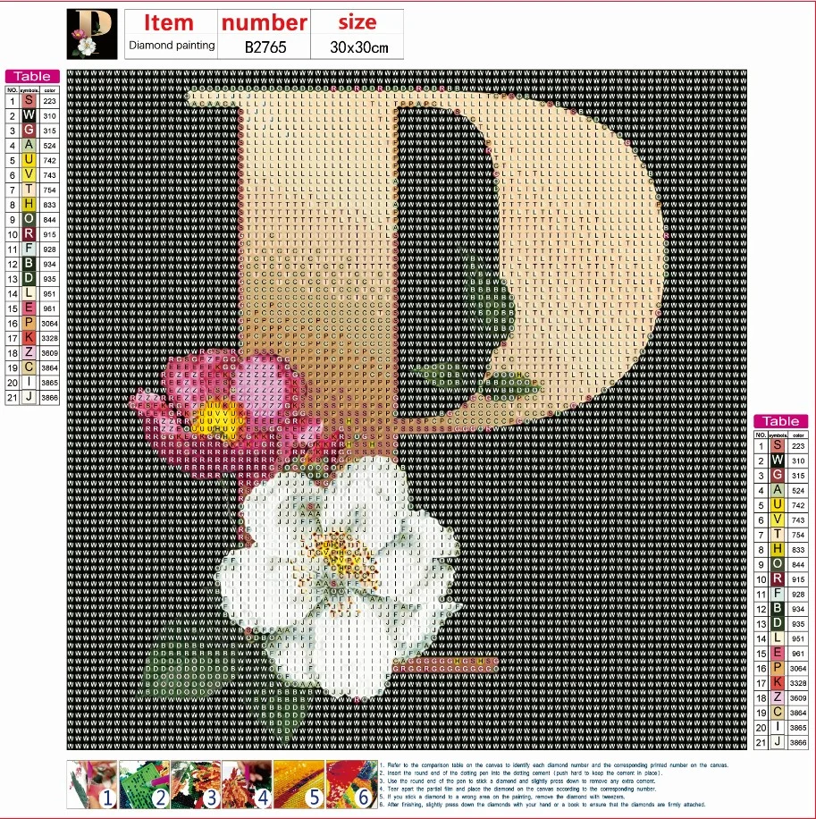 Diamond Painting - Full Round Drill - Flower Alphabet(30*30cm)