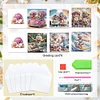 (US Local)6Pcs Cute Old Lady DIY Diamond Painting Greeting Card for Holiday Party Favors