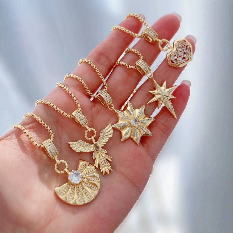 1 Piece Copper Geometric Pendant Chain