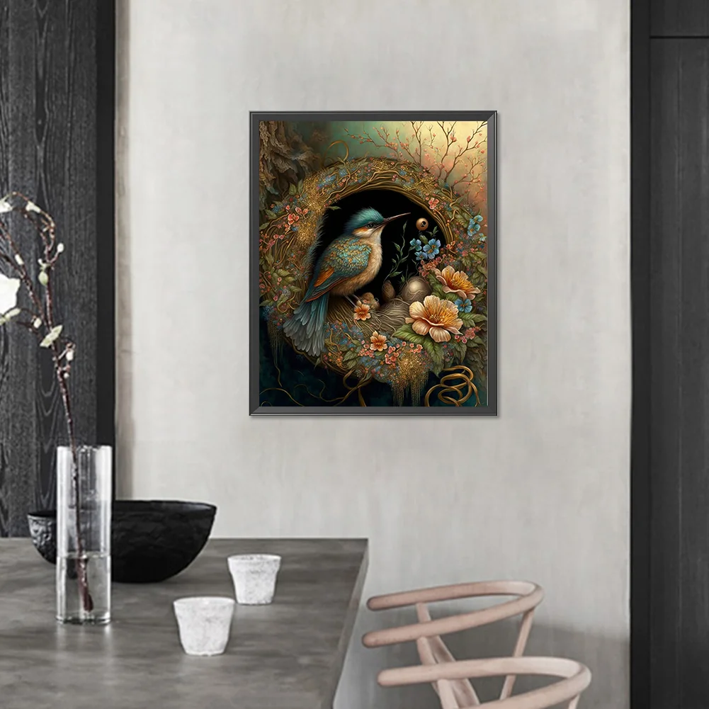 Partial AB Diamond Painting - Full Round Drill - Bird Nest(Canvas|45*55cm)