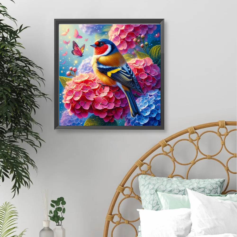 Diamond Painting - Full Round Drill - Flower Bird(Canvas|40*40cm)