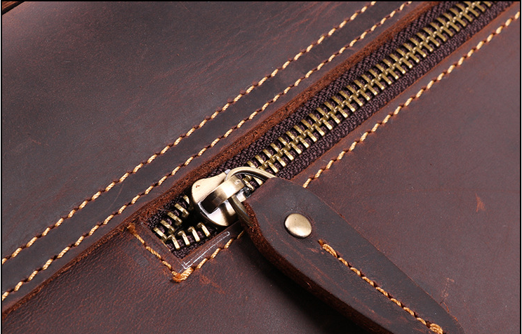 Rustic distressed leather crossbody bag , slim leather computer laptop bag for men , brown leather shoulder messenger bag