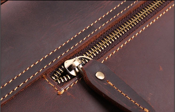 Rustic distressed leather crossbody bag , slim leather computer laptop bag for men , brown leather shoulder messenger bag