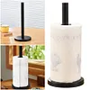 Stainless Steel Free Standing Paper Roll Holder for Kitchen Bathroom Countertop