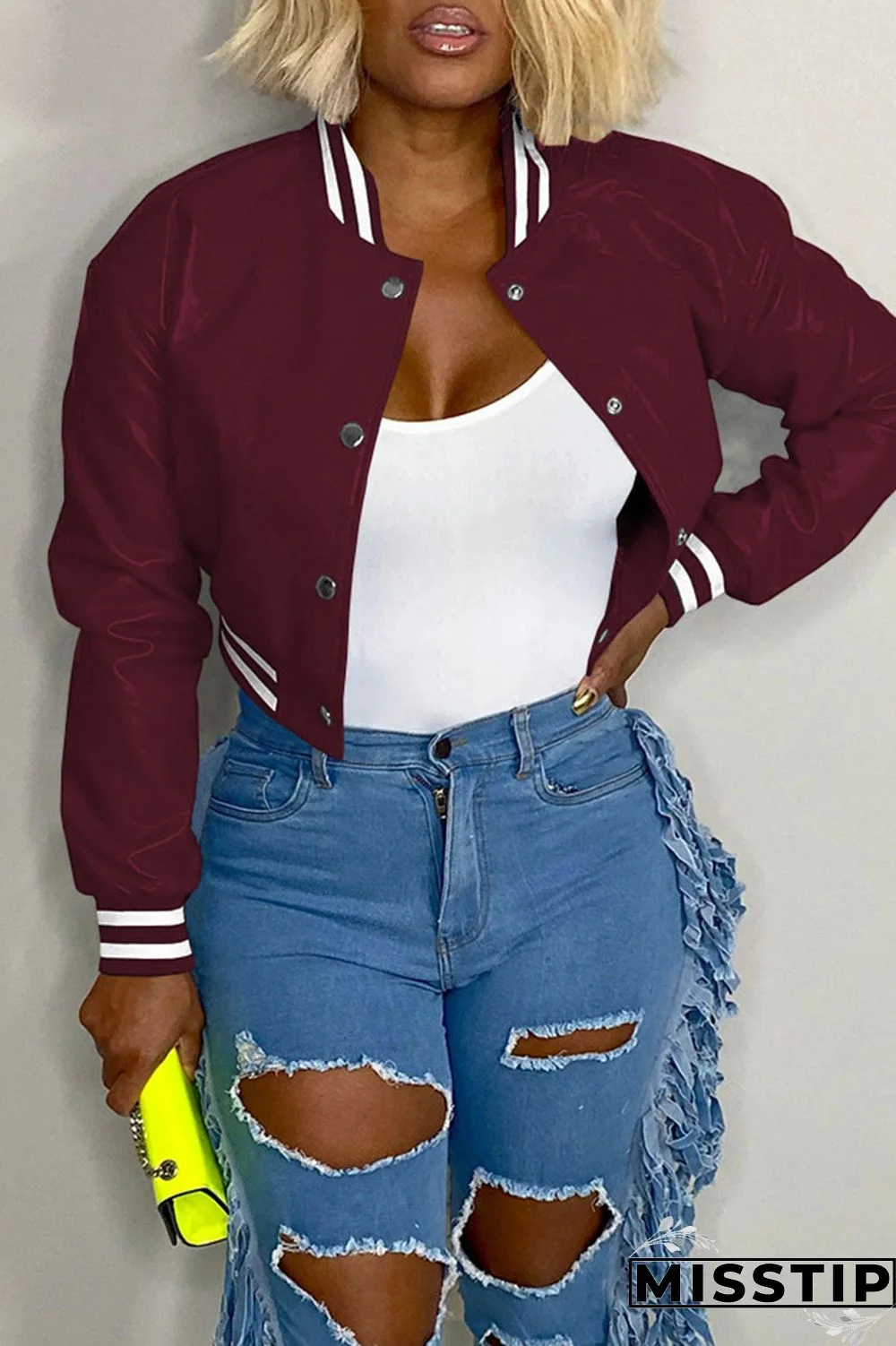 Black Casual Solid Patchwork Buckle Outerwear