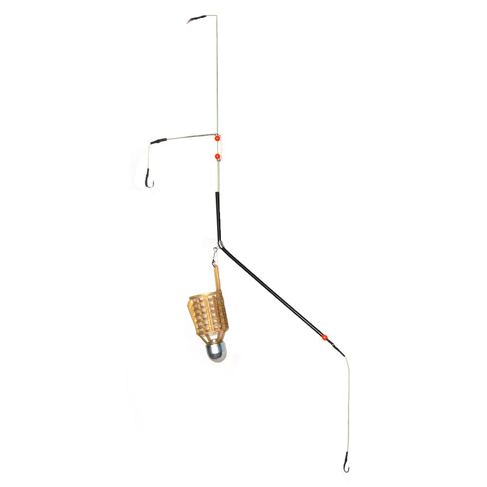 

Fishing Lure Cage with Lines Hooks Fishing Bait Feeder Basket Holder Yellow, 40g, 501 Original