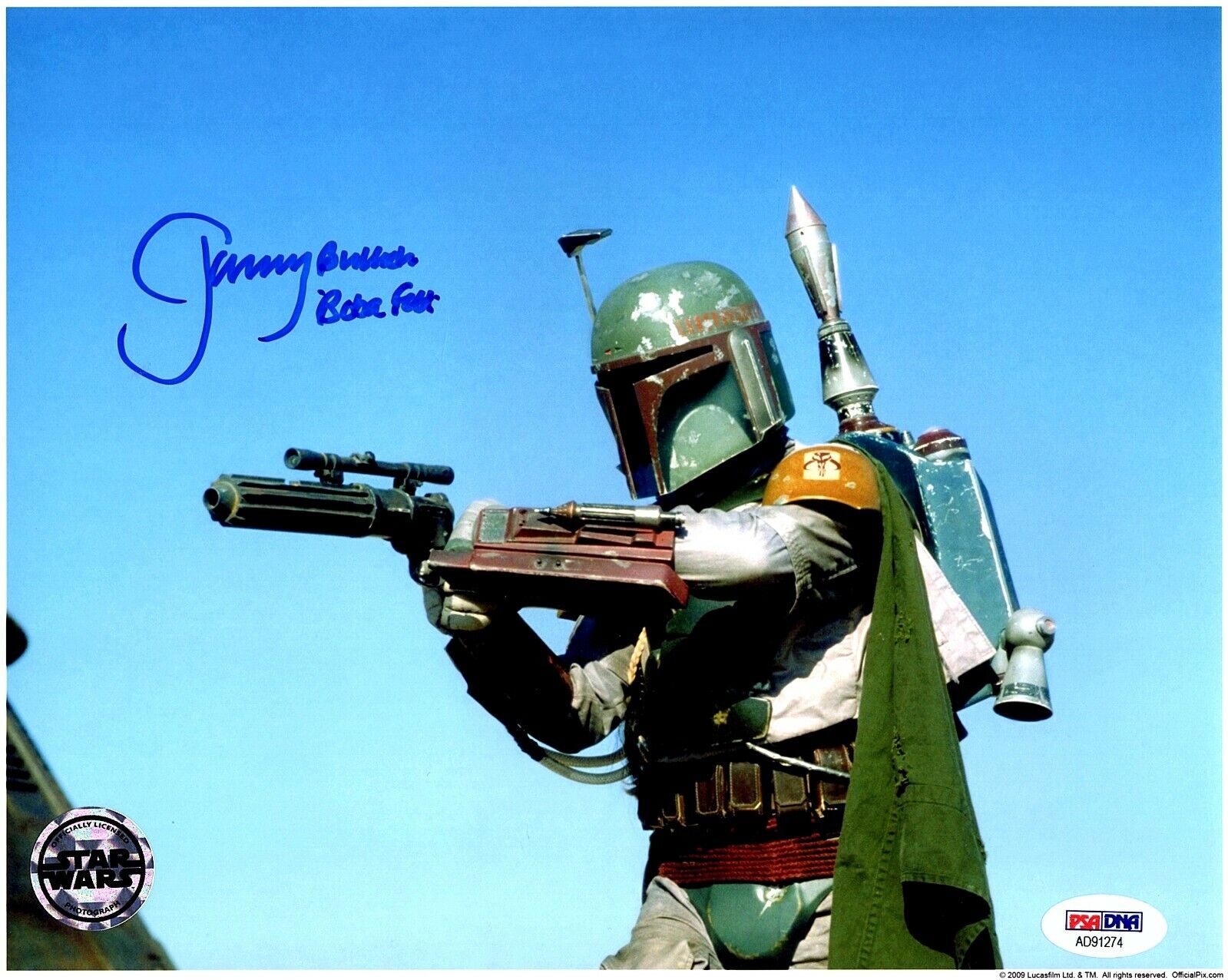 JEREMY BULLOCH Signed STAR WARS Boba Fett 8x10 Official Pix Photo Poster painting PSA/DNA