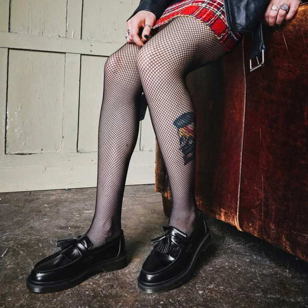 Black  Loafers With Tassel Decor Lug Sole Chunky Low Heels Nicepairs