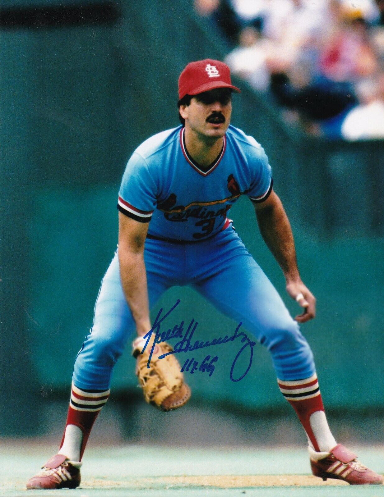 KEITH HERNANDEZ ST. LOUIS CARDINALS 11 X GOLD GLOVE ACTION SIGNED 8x10