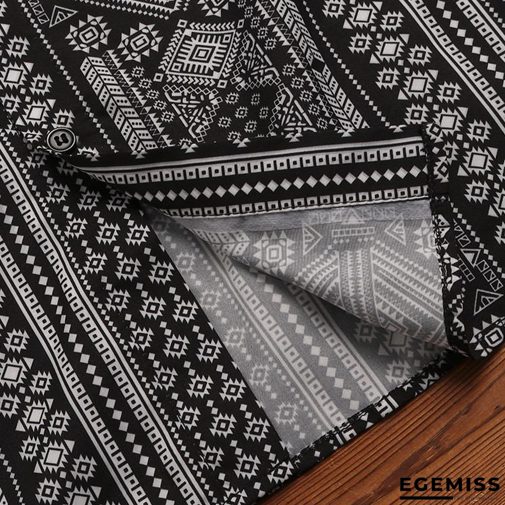 Casual Shirt Men Print Long Sleeve Ethnic Style Fashion Tropical | EGEMISS