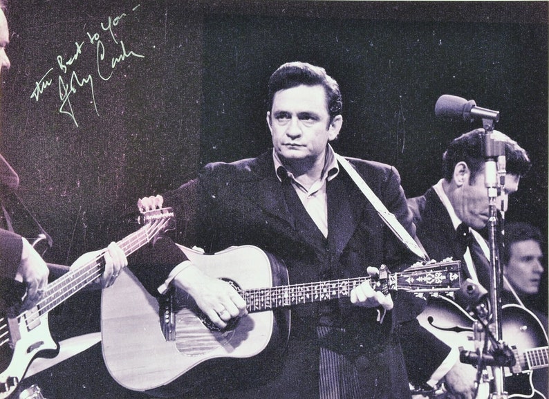 JOHNNY CASH SIGNED Autographed Photo Poster painting I Walk the Line Ring of Fire Folsom Prison Blues wcoa