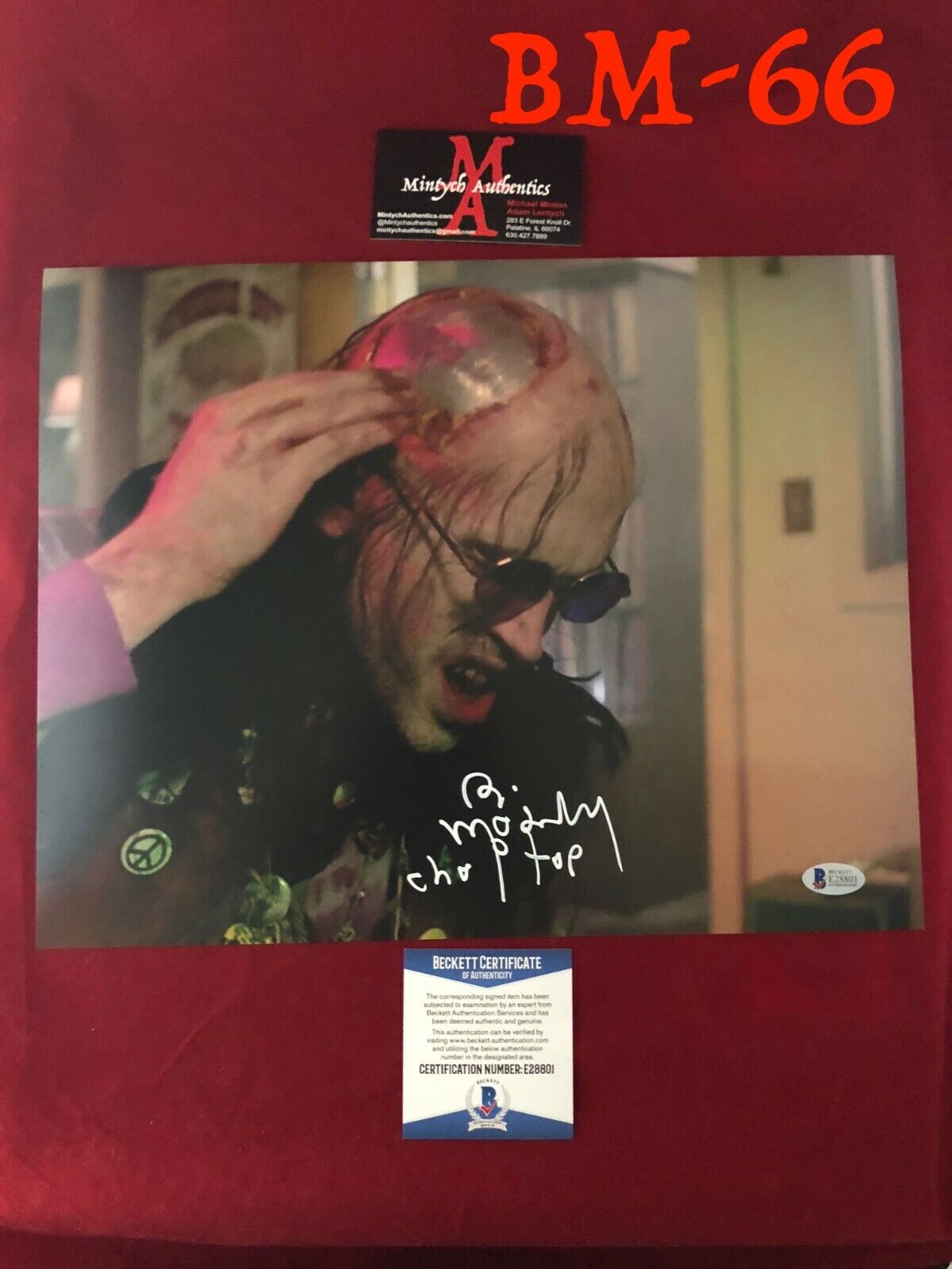 BILL MOSELEY AUTO SIGNED 11x14 Photo Poster painting! TEXAS CHAINSAW MASSACRE! CHOP TOP! HORROR!
