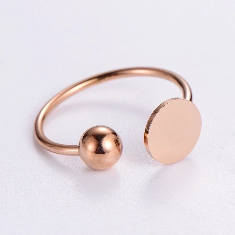 Casual Elegant Classic Style Solid Color 304 Stainless Steel 18K Gold Plated Rose Gold Plated Plating Rings