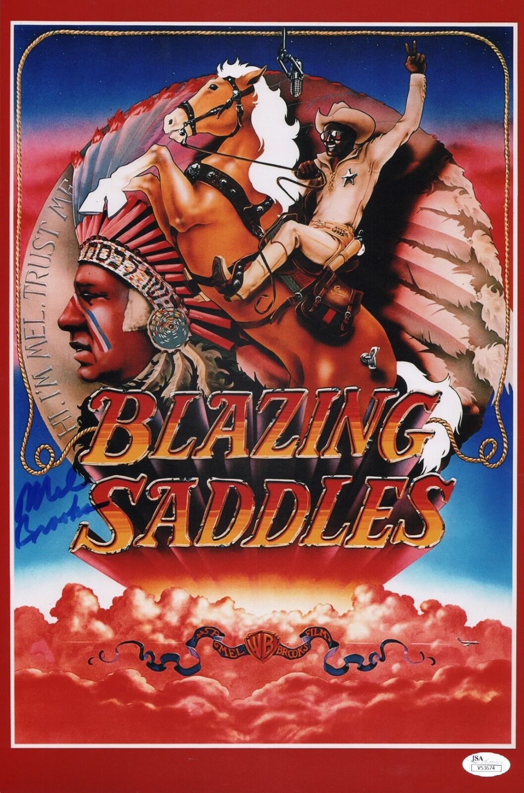 MEL BROOKS Authentic Hand-Signed BLAZING SADDLES