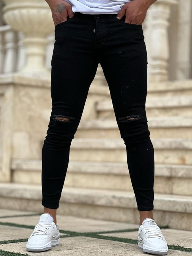 Men's Black Ripped Jeans
