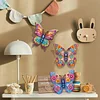 3D Wooden Diamond Art Butterfly Wall Decor Kit - DIY Sparkling Butterfly Craft for Home Decoration