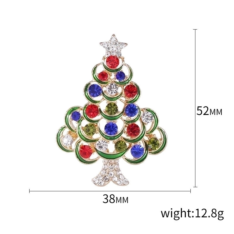 Fashion Pin Christmas Tree Alloy Inlay Rhinestones Women’S Brooches