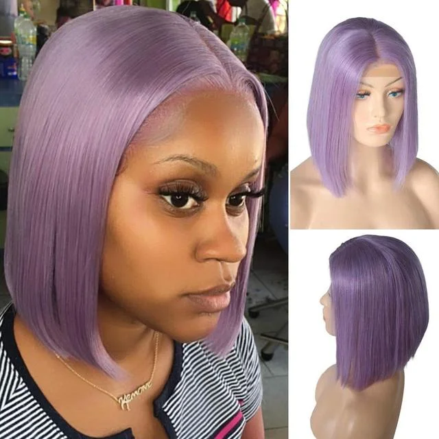 Jewtribute Hair®| Short Bob Wigs Orange Straight Brazilian Wigs 