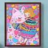 Mädchen Katze 5d DIY volle runde partielle ab Bohrer Dimond Gemälde Wohnkultur 45x55cm