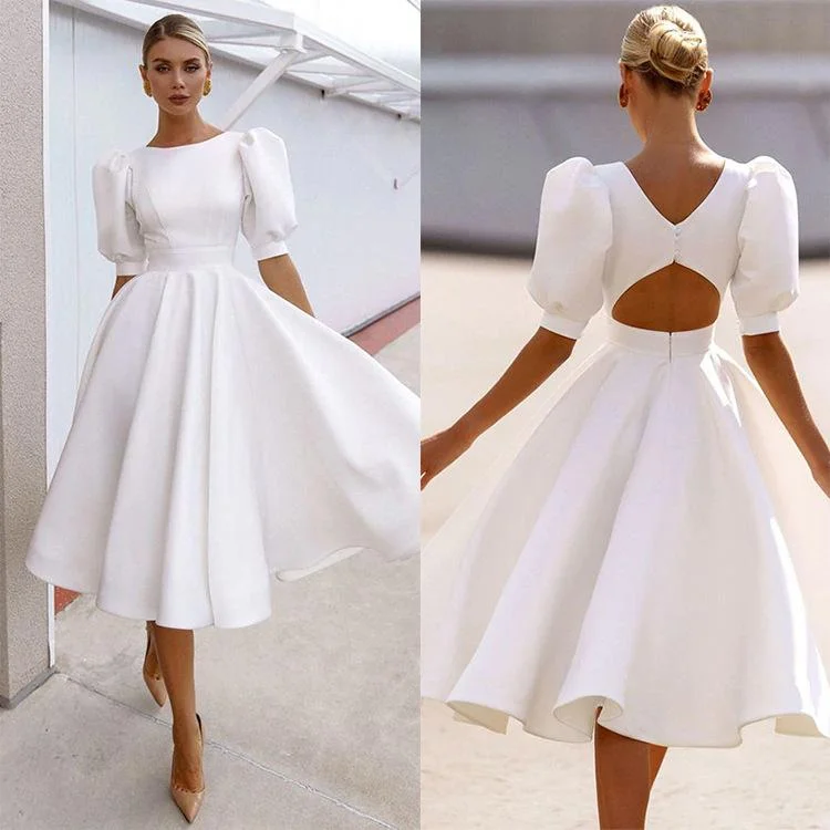 Elegant and fashionable sexy dress with short sleeves