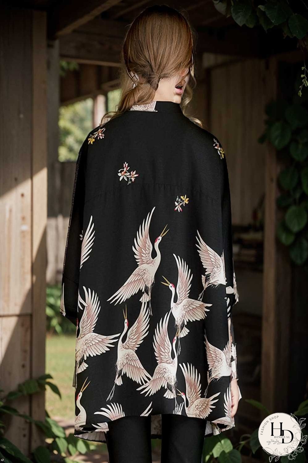 size curve blouses crane print loose oversized blouse