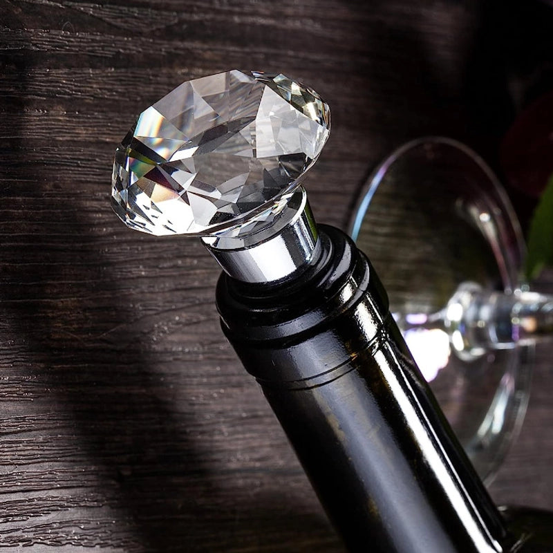 Glam Solid Color Crystal Aluminium Alloy Wine Stopper 1 Piece