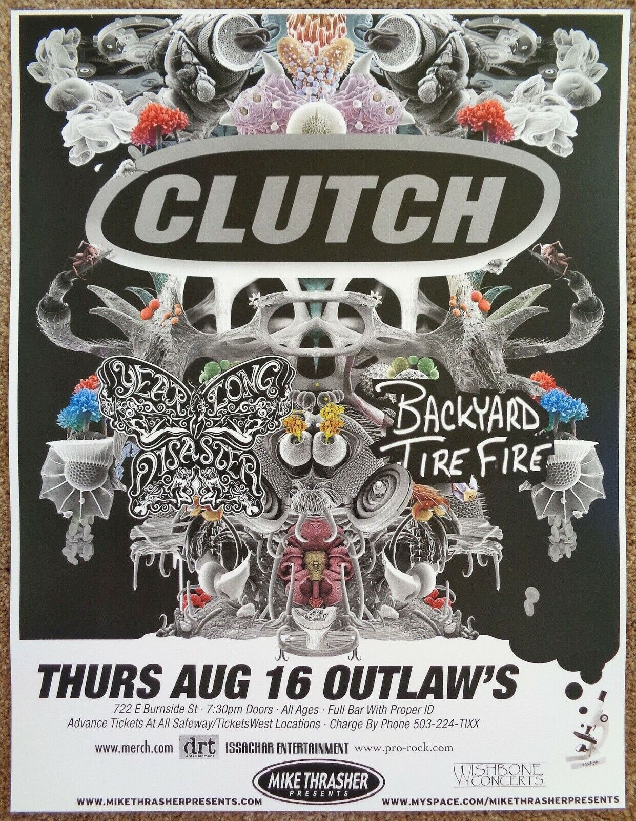 CLUTCH 2007 Gig POSTER Portland Oregon Concert From Beale Street To Oblivion