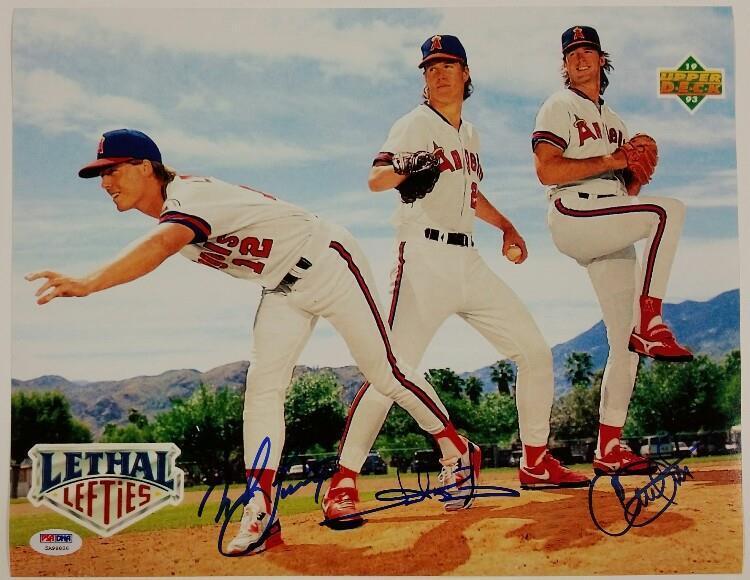 LETHAL LEFTIES Triple Signed 11x14 Photo Poster painting FINLEY ABBOTT LANGSTON Angels ~ PSA/DNA