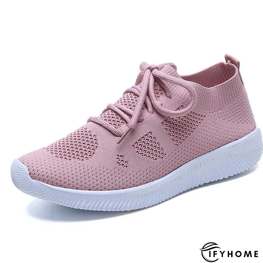 White Sneakers Women Vulcanize Shoes Summer Ladies Trainer Knitted Shoes Spring Flats Casual Lace-Up Sock Shoes | IFYHOME