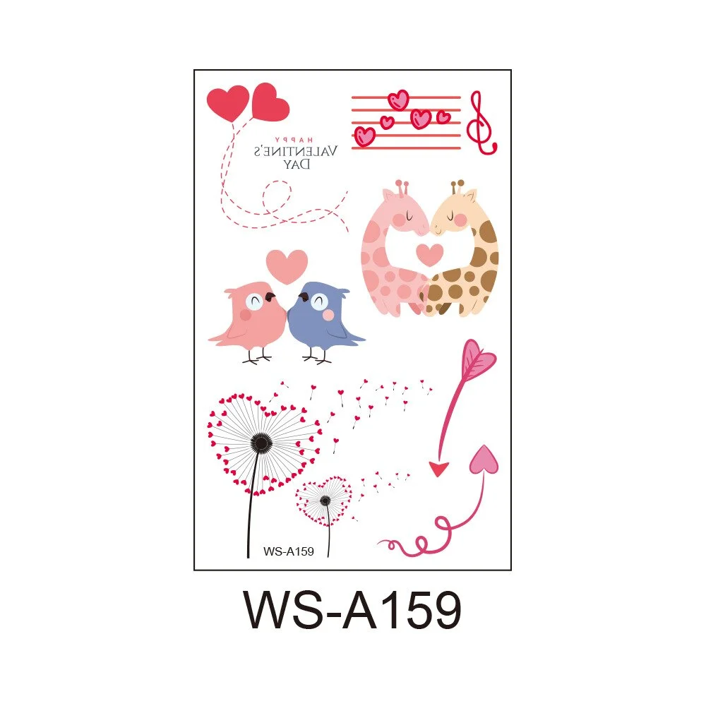 10 Kinds Sweet Love Tattoos Disposable Wedding Anniversary Party Temporary Body Arm Stickers Waterproof Makeup Concealer Sticker