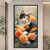 Diamond Painting - Full Round Drill - Cat and Flowers(Canvas|40*70cm)