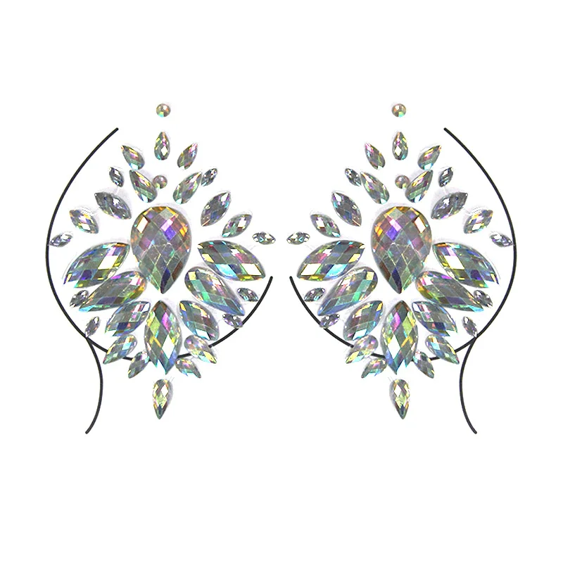 Billionm 2pcs/Pair Self Adhesive Nipple Cover Rhinestone Invisible Bra Pasties Diamond Sexy Women Paste Chest Stickers