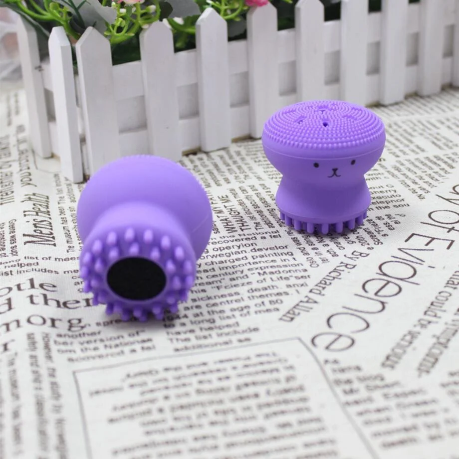 Cute Octopus Shape Soft Silicone Cleaning Brush Deep Pore Cleaning Exfoliator Washing Brush Skin Care tool Non - toxic portable