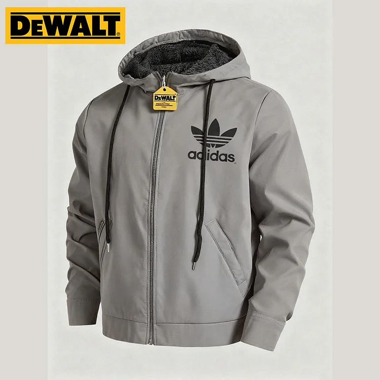 Wodoodporna kurtka z kapturem Adidas&times;DEWALT, połączenie hardcoru i trend&oacute;w