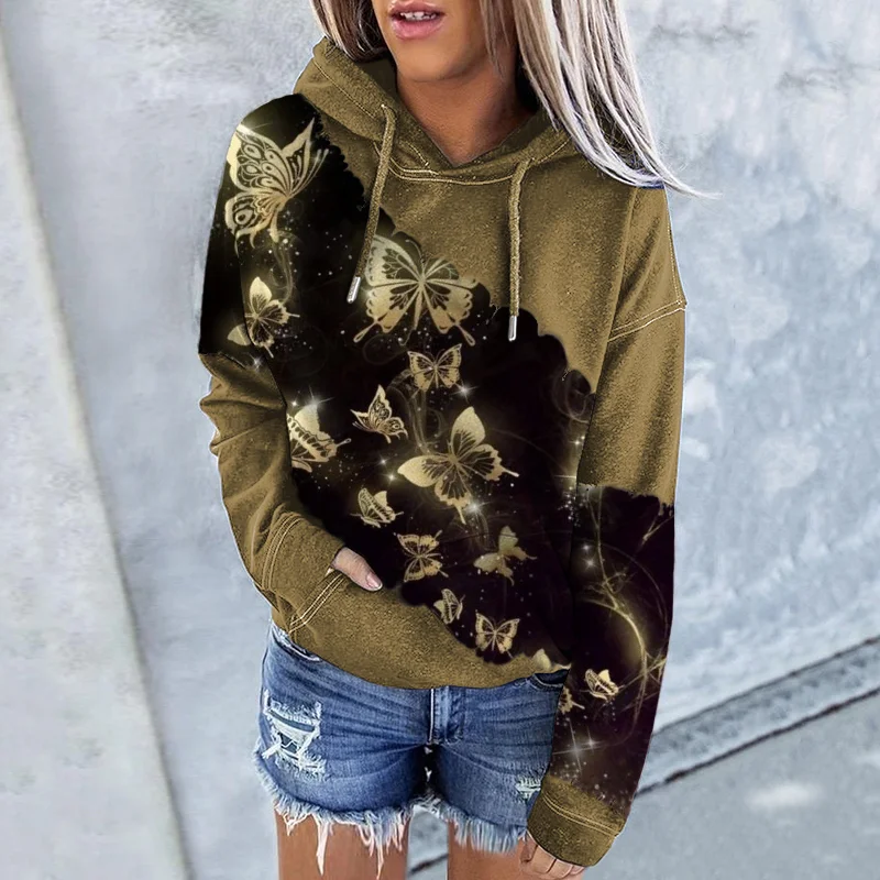 Sparkling Butterfly Print Hoodie