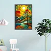 (40*60cm)Stained Glass Landscape - Full Round Drill Diamond Painting