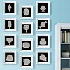 12Pcs DIY Pearl Painting Dessert for Home Wall Decor(15x15cm)