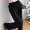 Gioiacombo&trade; Pantaloni estivi a gamba larga in vita elastica leggera da donna