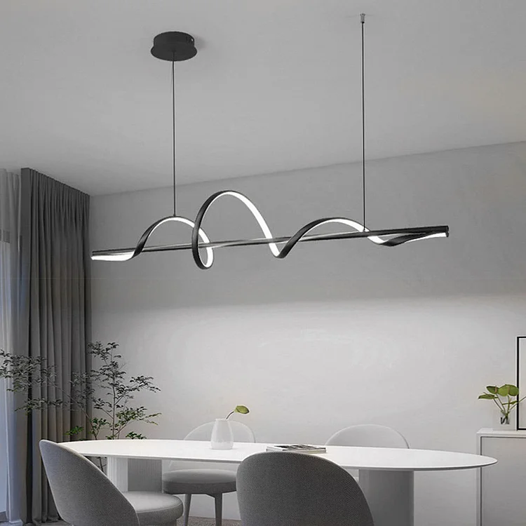 Wavy 360° Rotating Ring Three Step Dimming LED Nordic Chandelier Light - Appledas