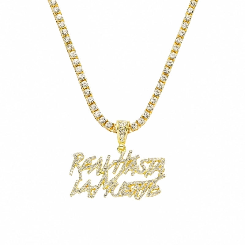 Hip-hop Letter Alloy Inlay Zircon Men's Pendant Necklace