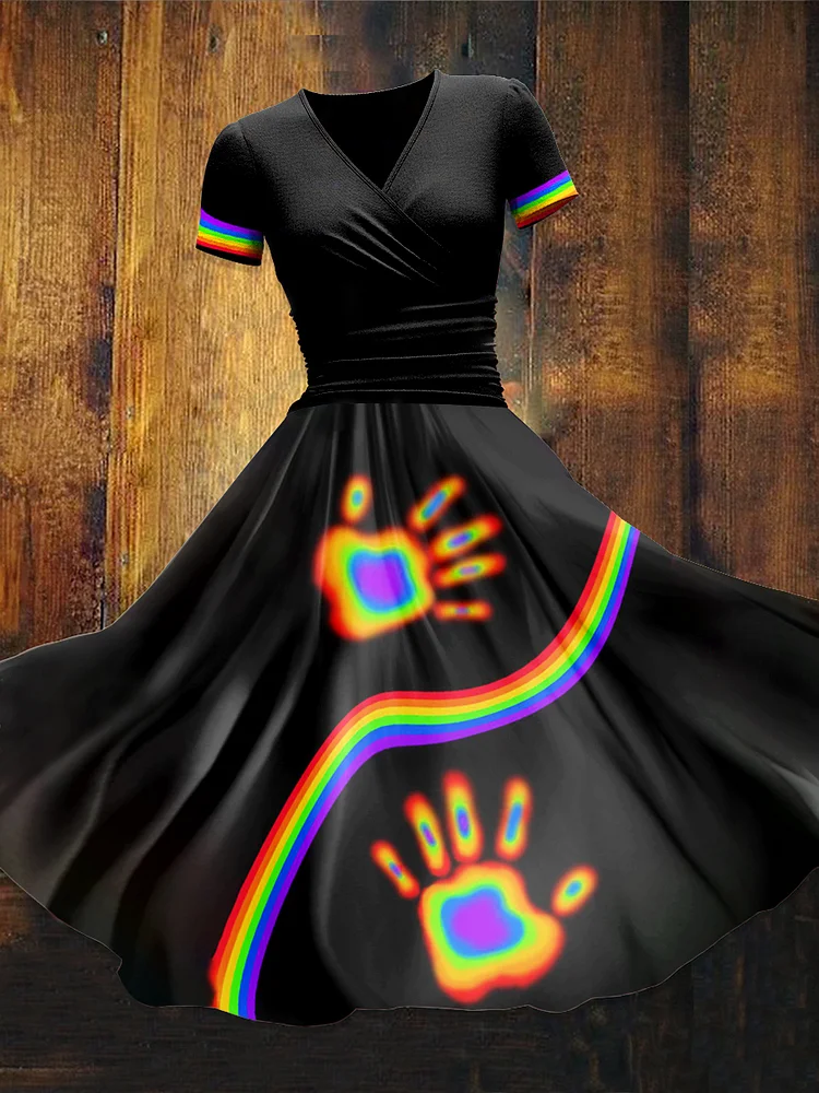 Women's  Ally Rainbow Art Print  Maxi Dress