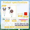 3PCS-6 5D DIY Diamond Painting Wind Chimes Suncatcher Kit Double Sided Diamond Art Kits Suncatcher with Crystal Pendant for Home Wall Window Decor Adults DIY Art Craft