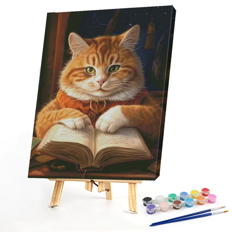 Oil Paint By Numbers - Cat Cat - 40*50CM